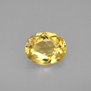 1.70캐럿 천연 골든 옐로우 베릴, 타원형 컷, 9×7.1 mm, VVS