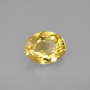 1.70캐럿 천연 골든 옐로우 베릴, 타원형 컷, 9×7.1 mm, VVS