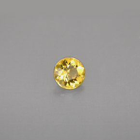 0.42캐럿 천연 골든 옐로우 베릴, 라운드 컷, 4.98 mm, VS