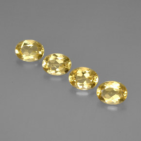 캐럿 천연 골든 옐로우 베릴 보석, 타원형 컷, 8×6 mm, VVS