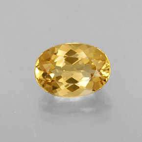 0.79캐럿 천연 골든 옐로우 베릴, 타원형 컷, 7.1×5.1 mm, VVS