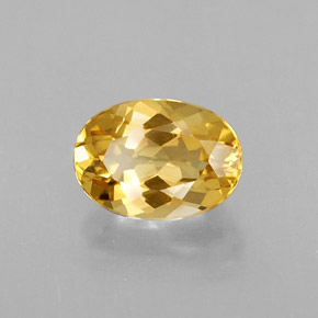 0.79캐럿 천연 골든 옐로우 베릴, 타원형 컷, 7.1×5.1 mm, VVS