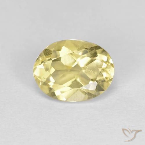 1.27ct 자연스러운 연노랑 녹주석, 타원형, VVS-VS