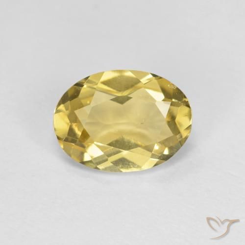 1.22ct 자연스러운 디종 옐로우 녹주석, 타원형, VVS-VS