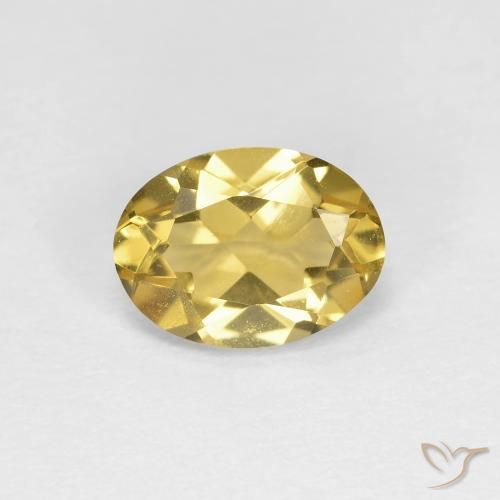 0.95ct 자연스러운 로얄 옐로우 녹주석, 타원형, VVS-VS