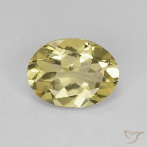 1.58ct 자연스러운 미디엄 옐로우 녹주석, 타원형, VS