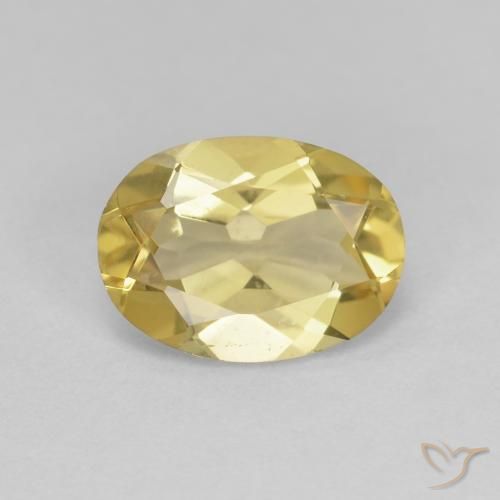 1.52ct 자연스러운 연노랑 녹주석, 타원형, VS