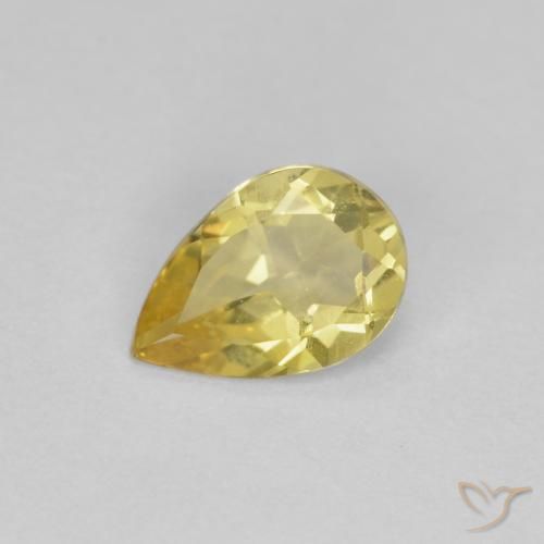 0.49ct 자연스러운 디종 옐로우 녹주석, 배 모양, VS