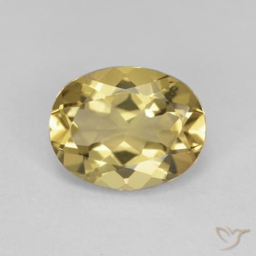 2.24ct 자연스러운 미디엄 옐로우 녹주석, 타원형, VS