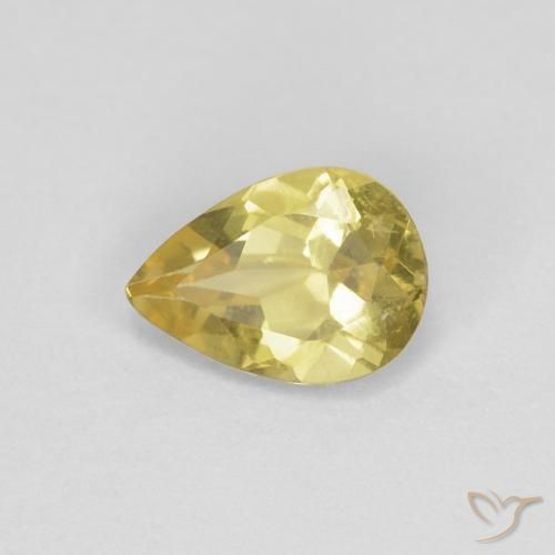 0.62ct 자연스러운 옅은 노랑 녹주석, 배 모양, VS