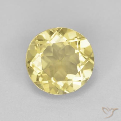 1.38ct 자연스러운 흙빛 노란색 녹주석, 둥근, VS