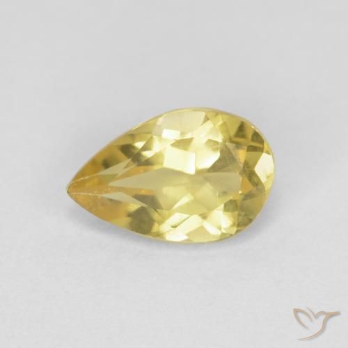 0.85ct 자연스러운 연노랑 녹주석, 배 모양, VS