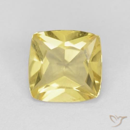 0.91ct 자연스러운 흙빛 노란색 녹주석, 방석, VS