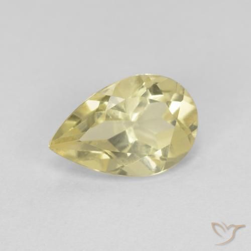 0.84ct 자연스러운 미디엄 라이트 옐로우 녹주석, 배 모양, VS
