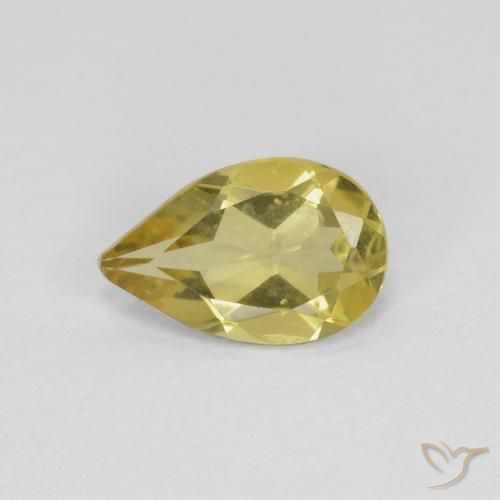0.62ct 자연스러운 연노랑 녹주석, 배 모양, VS