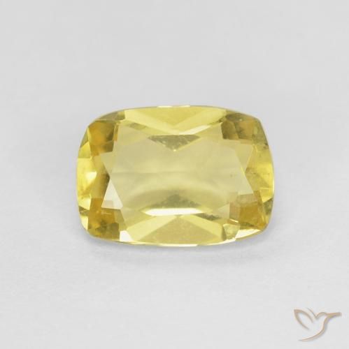 0.75캐럿 천연 매우 밝은 허니 옐로우 베릴, 쿠션 컷, 6.9×5 mm, VS