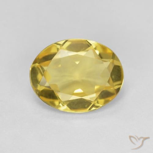 1.55ct 자연스러운 미디엄 옐로우 녹주석, 타원형, VS