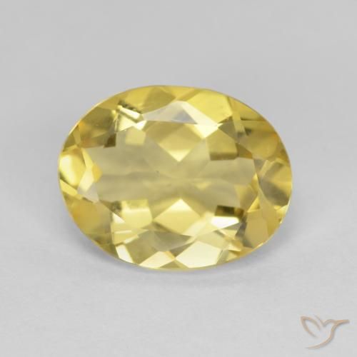 2.84ct 자연스러운 따뜻한 노란색 녹주석, 타원형, VVS-VS