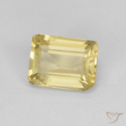 1.05ct 자연스러운 매우 밝은 디종 옐로우 녹주석, 에메랄드 컷, VVS-VS