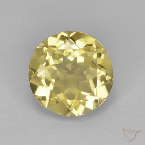 1.89ct 자연스러운 연노랑 녹주석, 둥근, VVS-VS