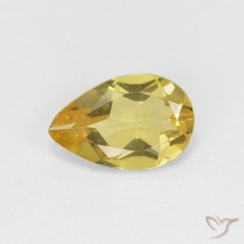 1.02ct 자연스러운 연노랑 녹주석, 배 모양, VVS
