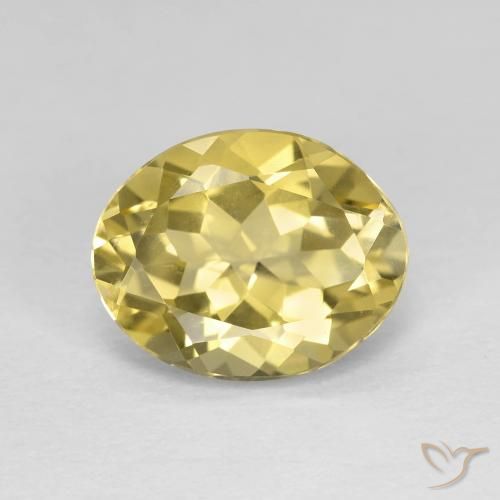3.00ct 자연스러운 Medium Light-Yellow 녹주석, 타원형, VVS