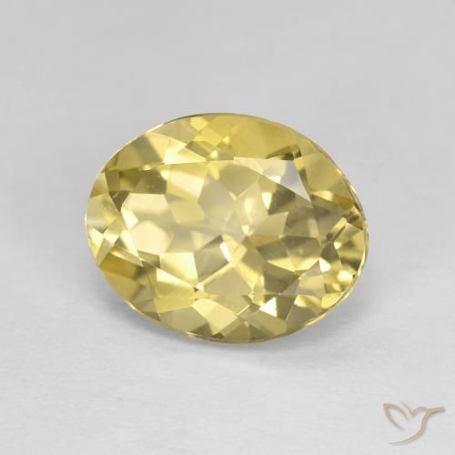 3.00캐럿 천연 Medium Light-Yellow 녹주석, 타원형, VVS