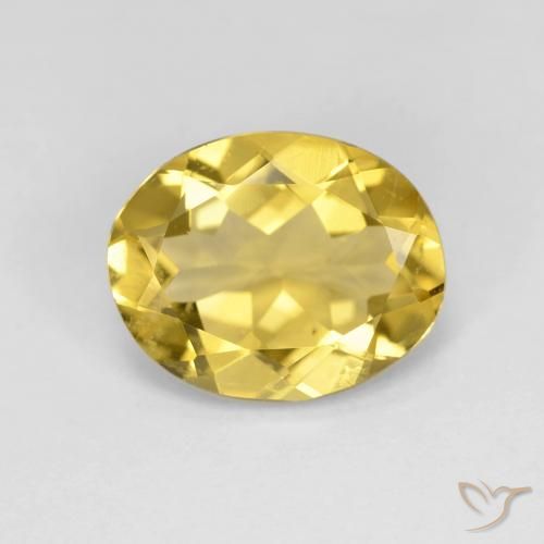 2.87ct 자연스러운 미디엄 옐로우 녹주석, 타원형, VVS-VS