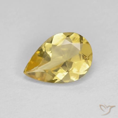 0.98ct 자연스러운 연노랑 녹주석, 배 모양, VVS-VS