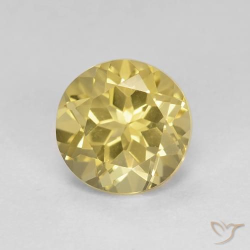 1.48ct 자연스러운 연노랑 녹주석, 둥근, VVS-VS
