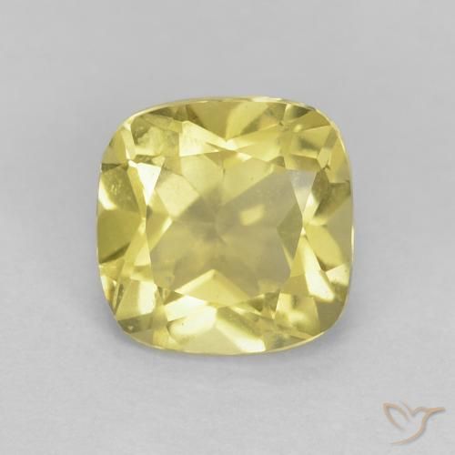 0.88ct 자연스러운 미디엄 옐로우 녹주석, 방석, VVS