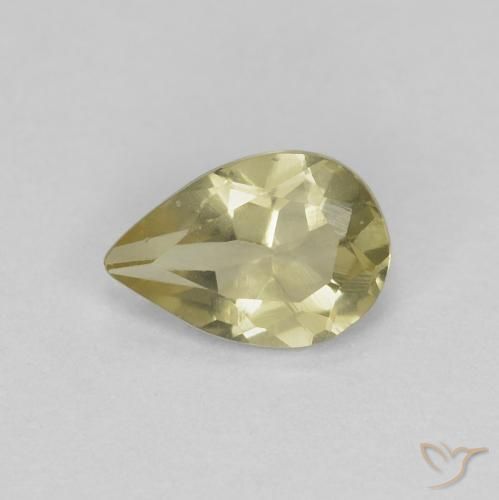 0.48ct 자연스러운 미디엄 옐로우 녹주석, 배 모양, VS