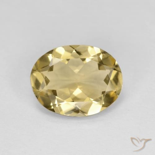 2.59ct 자연스러운 라이트 골드 녹주석, 타원형, VVS