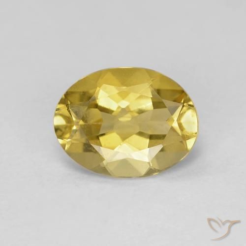 1.74ct 자연스러운 디종 옐로우 녹주석, 타원형, VS
