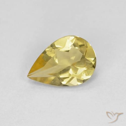 0.52ct 자연스러운 디종 옐로우 녹주석, 배 모양, VS