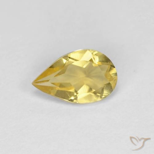 0.69ct 자연스러운 라이트 골드 녹주석, 배 모양, VVS