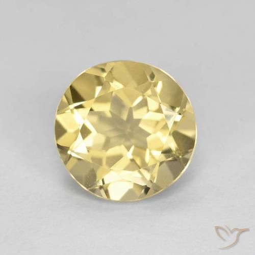 1.93ct 자연스러운 라이트 골드 녹주석, 둥근, VVS