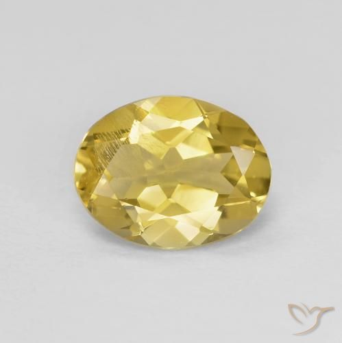 1.54ct 자연스러운 흙빛 노란색 녹주석, 타원형, VS