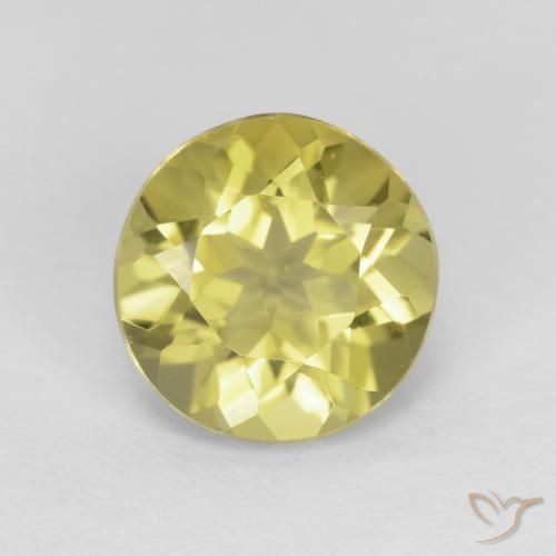 1.93ct 자연스러운 미디엄 옐로우 녹주석, 둥근, VVS-VS