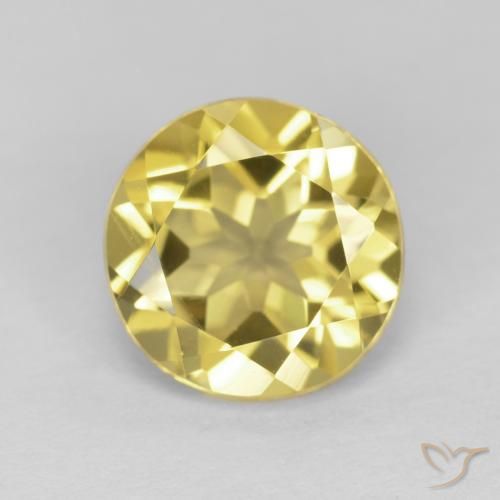 1.78ct 자연스러운 갈황색 녹주석, 둥근, VVS-VS