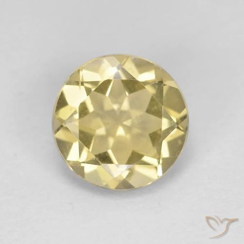 1.74ct 자연스러운 흙빛 노란색 녹주석, 둥근, VS