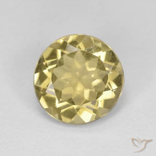 1.87ct 자연스러운 미디엄 옐로우 녹주석, 둥근, VS