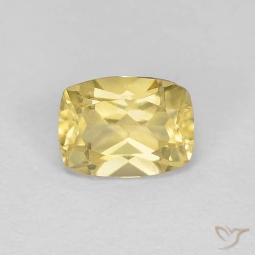 0.90ct 자연스러운 라이트 어스시 옐로우 녹주석, 방석, VS