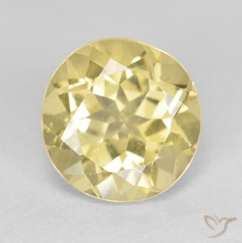 1.89ct 자연스러운 매우 밝은 디종 옐로우 녹주석, 둥근, VVS
