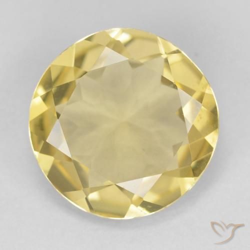 2.02ct 자연스러운 흙빛 노란색 녹주석, 둥근, VVS