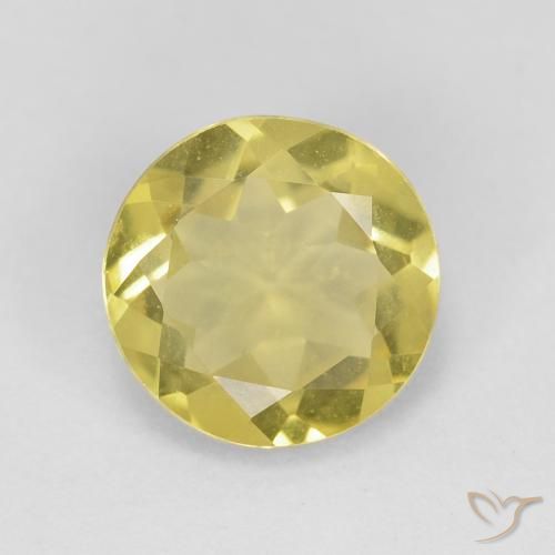 1.65ct 자연스러운 미디엄 옐로우 녹주석, 둥근, VVS