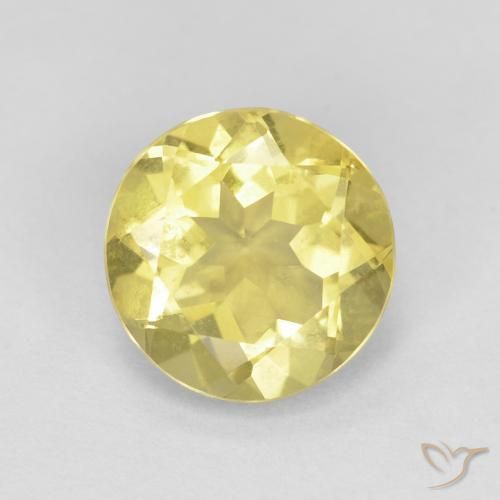 1.64ct 자연스러운 연노랑 녹주석, 둥근, VVS