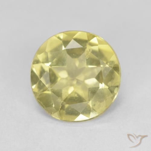 1.48ct 자연스러운 라이트 파인애플 옐로우 녹주석, 둥근, VVS