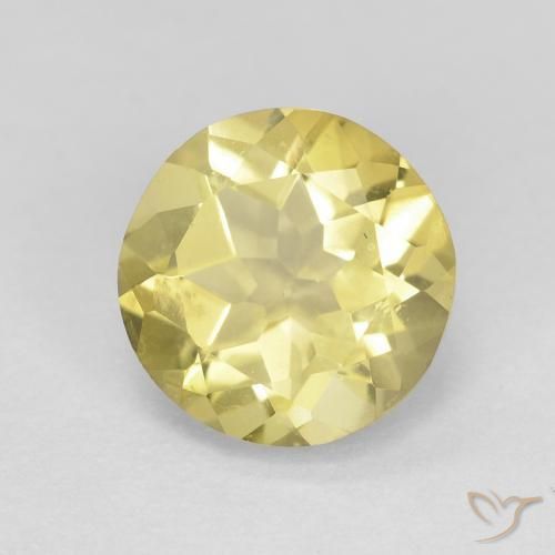 1.72ct 자연스러운 매우 밝은 디종 옐로우 녹주석, 둥근, VVS