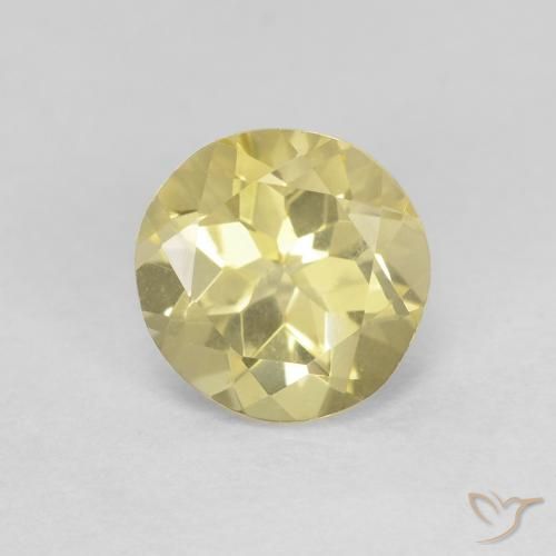 1.35ct 자연스러운 연노랑 녹주석, 둥근, VVS